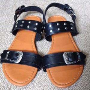 PETALIA Black Sandals for Girls size 1